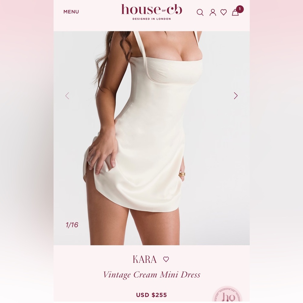 House of CB Cream Kara mini dress